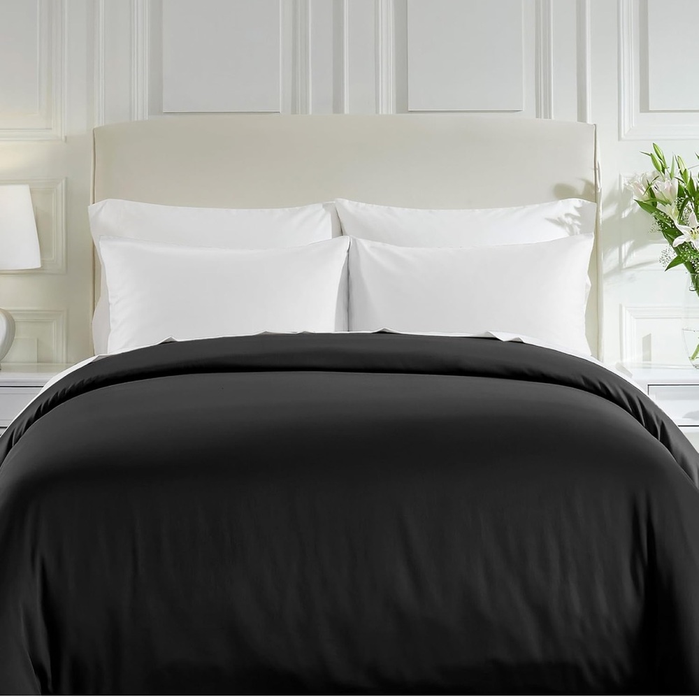 Black Duvet Cover Queen Size/Full Size Only - Premium 400 Thread Count 92x90